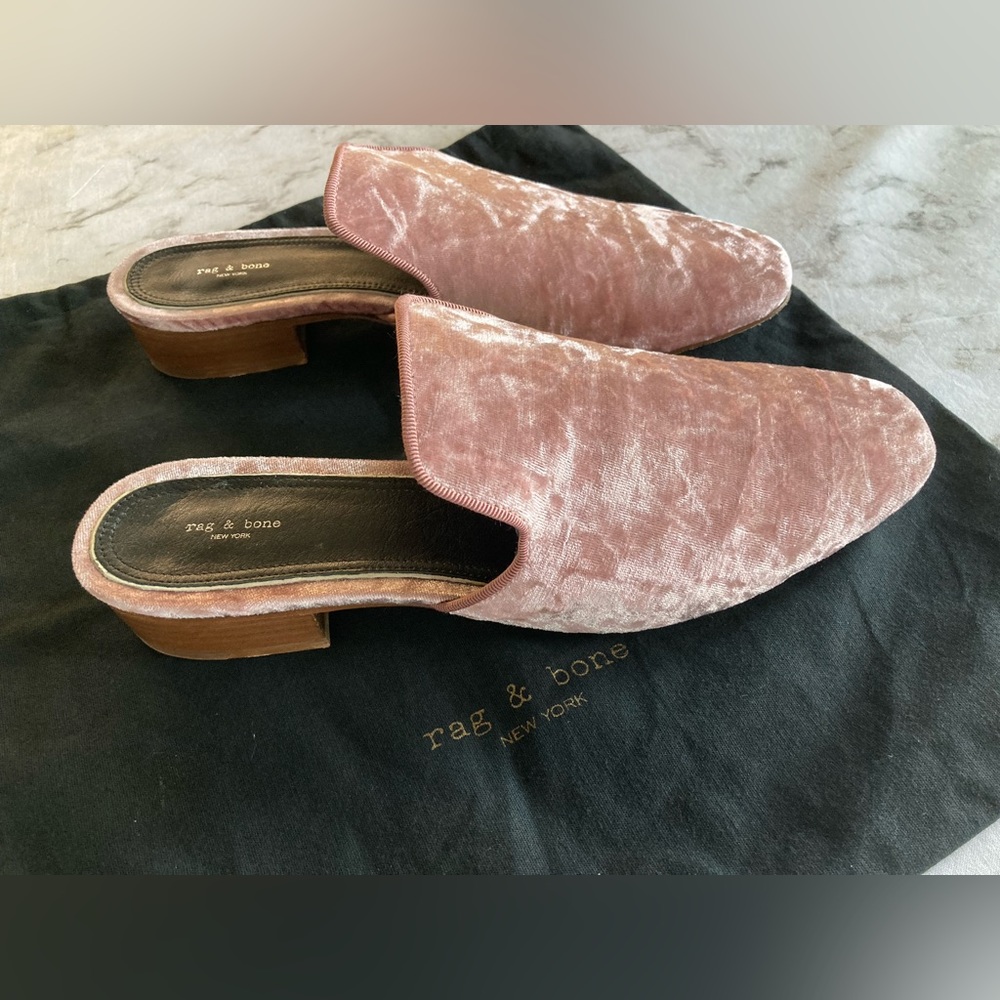 Rag & Bone NY pink velvet size 41 mules - Picture 9 of 15